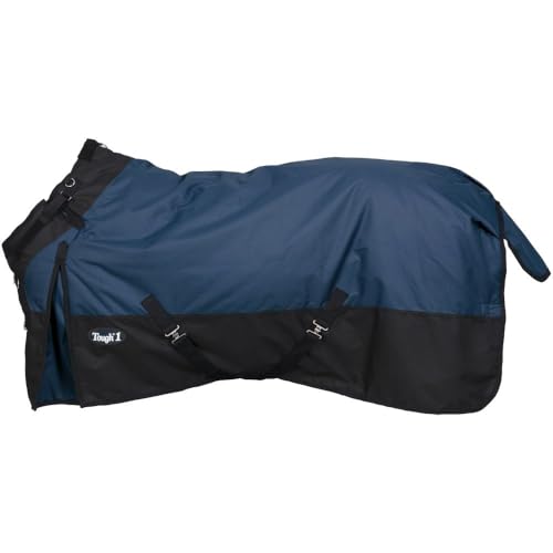 TOUGH1 1200D Turnout Blanket with SNUGGIT, 300-G, Navy Blue, 72-in - color: Navy, size: 72In