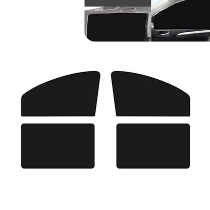 Shakas Window Sunshade, Sunscreen Light Protection Polyester Taffeta Adsorption Installation Side Window Glass Sunshade, for Most Two-cab Three-cab SUV Cross-country Commercial Vehicles (Black)