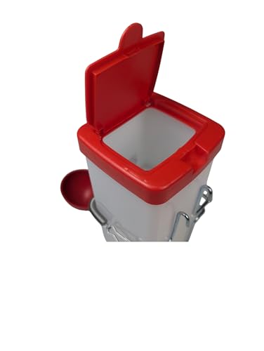 Hen's Choice™ 1L (32 oz) Drinker W/Cup, Nipple, & Wire Bracket for Poultry & Small Animals, Chick Waterer, Red - color: Red/White, size: 1 Liter
