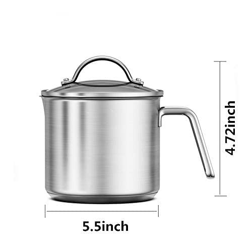 1.5 Quart Stainless Steel Saucepan With Pour Spout, Saucepan With Lid, Mini Milk Pan With Spout - Perfect For Boiling Milk, Sauce, Gravies, Pasta, Noodles - size: 1.5 Quarts