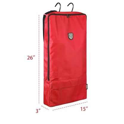 Harrison Howard Bridle/Halter Bag – Waterproof 600D Horse Tack Storage, Hanging Organizer with Multi-Hook Design, Protects Bridles & Reins-Burgundy - color: Burgundy