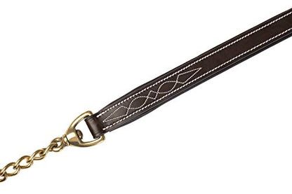 Huntley Equestrian Leather Lead with Chain (Fancy Stitched, Padded)