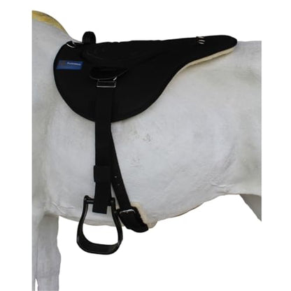 CHALLENGER Horse Western Black Fleece Padded Comfort Bareback Pad Girth Stirrups 39191BK