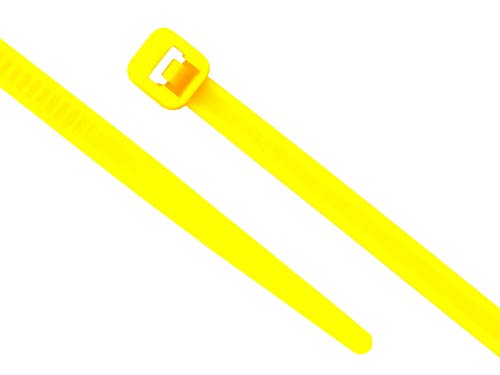 Secure 4 Inch Yellow 18 lb Miniature Nylon Cable Tie - 100 Pack - color: Yellow, size: 4 Inch