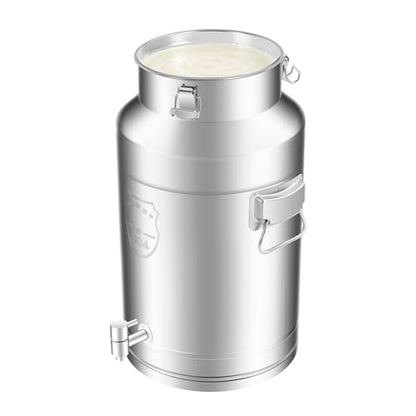 304 Stainless Steel Milk Bucket with Faucet,Milk Buckets with Lid Can Large Liquid Container Storage,Sealing Lid and Carry Handle, Airtight Design(35L/9.24 Gal,w/Faucet) - size: 35L/9.24 Gal,w/Faucet