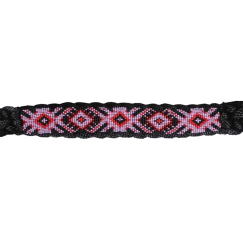 Professional's Choice Cowboy Braided Horse Halter - color: Black/Pink, style: Beads