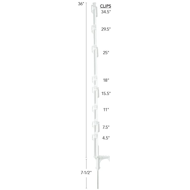Strainrite® Multiwire Step-in Plastic Electric Fence Posts, 36" - 5 Pack