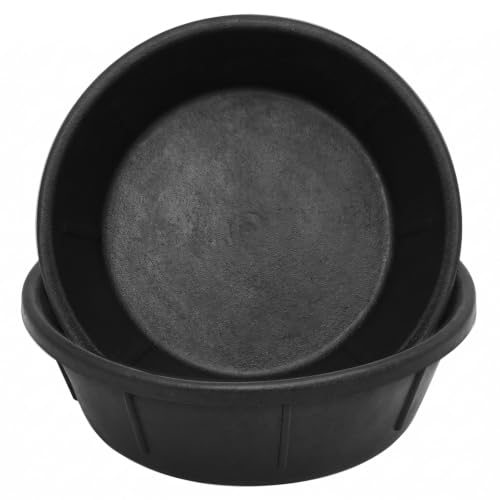 Sadnyy 2 Pcs 8 Quart/2 Gallon Rubber Feeder Pan Horse Feed Bucket - size: 8 Quart/2 Gallon