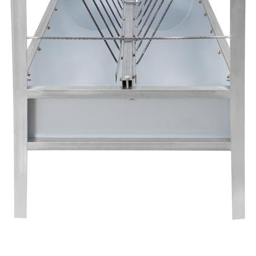 Hay Feeder, Livestock Feed Trough with 2-in-1 Hay and Grain Feeder, Heavy Duty Steel Frame and Deeper Pan Hay Rack, Feeding Station for Sheep, Calf, Cow, Horse, Goats for Pasture, Farm (White) - color: White