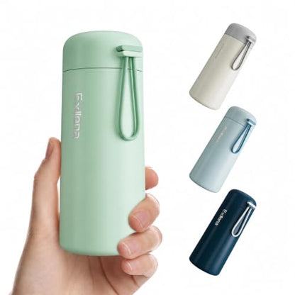 Exllena 8 oz Water Bottles Made of 304 Stainless Steel, Small Water Bottles Double Wall Vacuum Insulation for Hot&Cold Drinks, Water Bottle Purse with Carry Handle - 100% Leakproof(Mint) - color: Mint, size: 8.5 Ounces