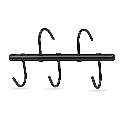 1Pcs Tack Rack with Swivel Hooks,5 Hook Portable Bridle Hooks Tack Hangers for Horse Tack Holder Stall Barn and Fence(Black)
