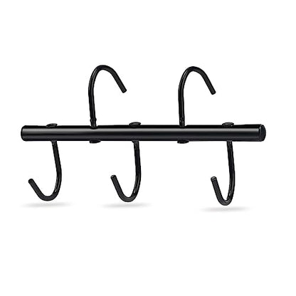 1Pcs Tack Rack with Swivel Hooks,5 Hook Portable Bridle Hooks Tack Hangers for Horse Tack Holder Stall Barn and Fence(Black)