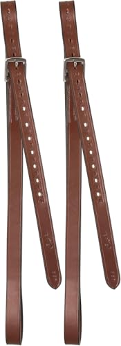 Exion Pre-Stretched English Stirrup Leathers | Non-Stretch Genuine Leather Stirrup Straps for English Saddles | 18 Numbered Holes Stainless Steel Buckles | Pair Black Havana Oak 48 54 58 62 - color: Oak Brown, size: 150 cm / 60"