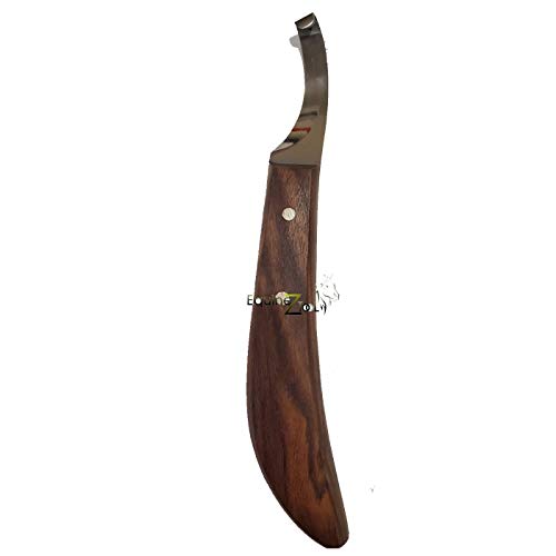 Right Handed Farrier Hoof Knife – Razor Sharp Stainless Steel Blade | Horse Hoof Trimming Knife | Farrier Tools for Hoof Cleaning, Carving, Shoeing | Ergonomic Wood Handle (Right)
