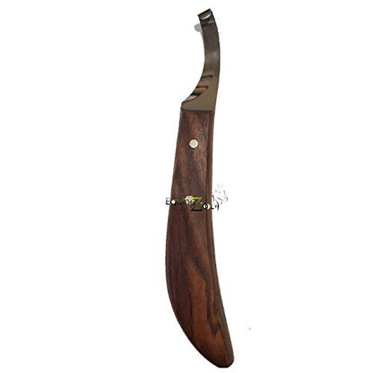 Right Handed Farrier Hoof Knife – Razor Sharp Stainless Steel Blade | Horse Hoof Trimming Knife | Farrier Tools for Hoof Cleaning, Carving, Shoeing | Ergonomic Wood Handle (Right)