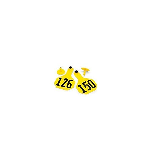 YTEX 3 Star Medium Cattle ID Ear Tags Yellow Numbered 126-150