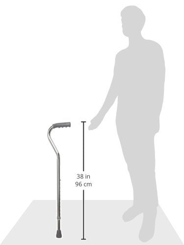 DMI Walking Cane for Adult Men and Women, FSA Eligible, Lightweight and Adjustable, Ergonomic Hand Grip and Wrist Strap - color: Silver