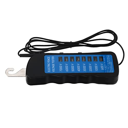 Generic Multi Light Electric Fence Tester Voltage Detector with 8 Neon Lights 600 7000V Range for Farm Garden Livestock Pet Enclosure