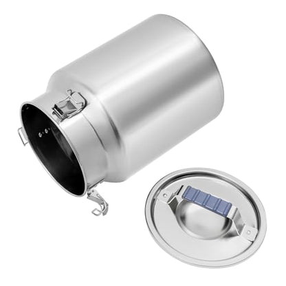 DYNAMI 3.2Gal Stainless Steel Airtight Canister,Large Metal Food Storage Container,Stainless Steel Bucket Milk Can Milk Jug With Lid&Handle, for Kitchen Rice Flour Coffee Bean (Silver) - color: Silver