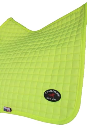 Horse Contoured English Quilted Lightweight All-Purpose Saddle Pad 72TS34 - color: Lime Green