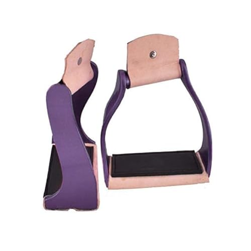 Showman Color Coated Lightweight Twisted Angled Aluminum Stirrups - color: Purple