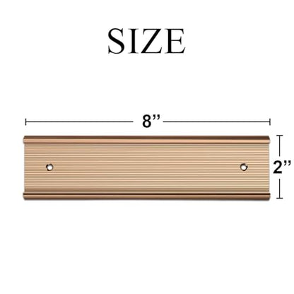 SINYUDUN 10 Pack 2” x 8”Aluminum Name Plate Holders for Door or Wall - color: Rose Gold