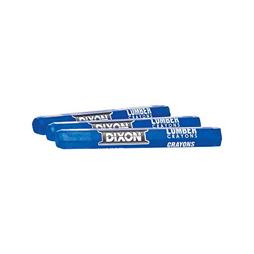 Dixon Industrial Lumber Marking Crayons, 4.5" x 1/2" Hex, Soft-Blue, 12-Pack (52112)