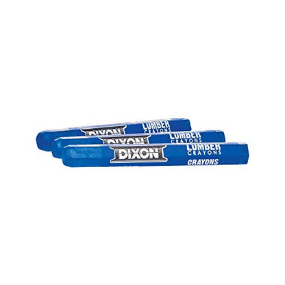 Dixon Industrial Lumber Marking Crayons, 4.5" x 1/2" Hex, Soft-Blue, 12-Pack (52112)