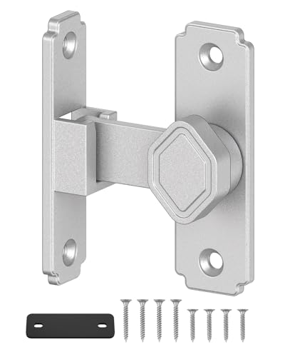90 Degree Barn Door Lock, Sliding Door Latch, Silver, 1 Pack - color: Silver-1PC