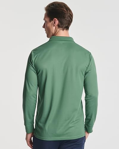 3 Pack Mens Long Sleeve Polo Shirts Dry Fit Golf Work Casual Collared Tops - color: Set 4, size: Small