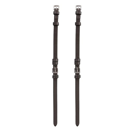 English Bridle Cheek Pieces– 5/8" (16mm) Leather Replacement Cheekpieces with Buckle Fastening – Premium Vegetable-Tanned Leather Horse Tack – Stainless Steel Hardware – Full Size - color: Havana Brown, size: Over/Warm Blood Size