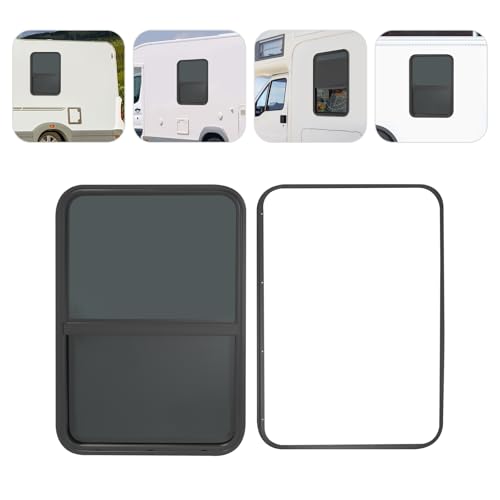 RV Window, 24" X 36" Universal RV Window Vertical Slide W/Trim Ring, Vertical Sliding Glass Window with Screen Window for Cargo, Horse Trailer, Marine Camper Window Replacement (24" X 36") - size: 24" X 36"