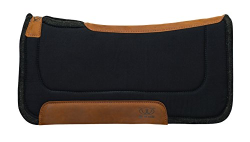 Weaver Equine 32" x 32" All Purpose Contoured Wool Blend Felt Horse Saddle Pad, Shock Absorbing Protective Western Saddle Pad, Equine Supplies, ‎Black