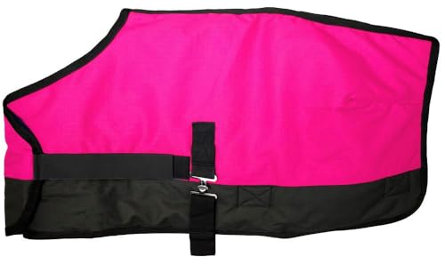 Mini/Pony/Livestock 1200D Adjustable Water Resistant Turnout Blanket - color: Pink, size: 48 - 54