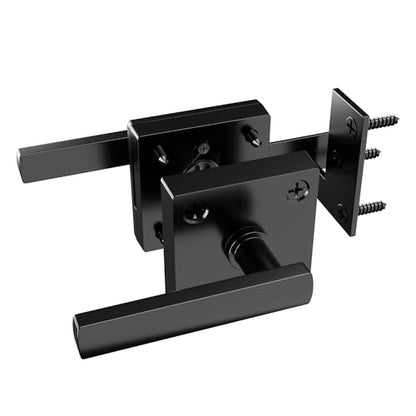 HILLMASTER Double Sided Gate Latch for Wooden Fence,Heavy Duty Swinging Door Latch Two Sided Gate Door Latch for Outdoor Fence,Self Locking Gate Latch Gate Hardware for Wood Gates,Pool,Backyard,Garden