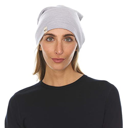 100% Merino Wool Cuff Beanie - Mens & Womens Warm Winter Hat - Watch Cap - Toque - Novelty Beanie - One Size Fits Most - color: Ash Gray