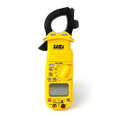 UEi DL379B Digital Clamp Meter Auto Ranging, HVAC Current Voltage Tester w/Magnetic Mount, Measures AC Amps AC/DC Volts Temperature Capacitance Frequency Diodes Duty Cycle Continuity Resistance NCV