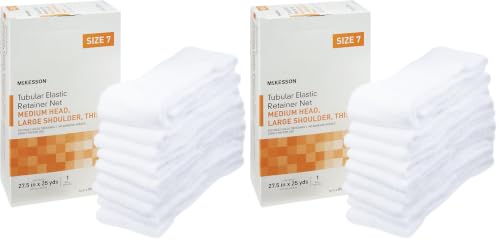 McKesson Tubular Elastic Retainer Net Dressing, Non-Sterile, Medium Head, Large Shoulder, Thigh, Size 7, 27 1/2 in x 25 yd, 1 Count, 2 Pack - size: Size 7 1 Count (Pack of 2)
