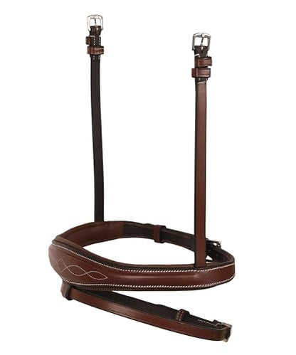 English Horse Bridle with Anatomic Crank Noseband & Detachable Flash | Vegetable Tanned Leather Jumping Bridle, Ergonomic Pressure Relief Crownpiece | Reins Included | Black, Brown - color: Oak Brown, size: Pony/Small Size