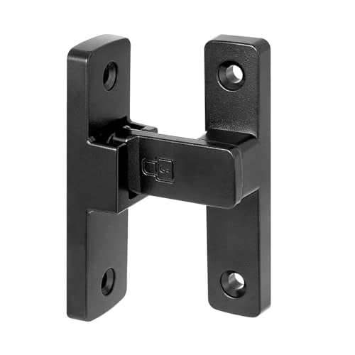 Black 90 Degree Zinc Alloy Barn Door Latch, Flip Gate Lock - color: Black_90 Degree