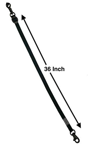 Majestic Ally Pack of 2, Double Thick Trailer Tie for Horse Haulage, with Adjustable Buckle, Panic Snap and Bull Snap – 1 Inch by 36 Inch (Black) - color: Black