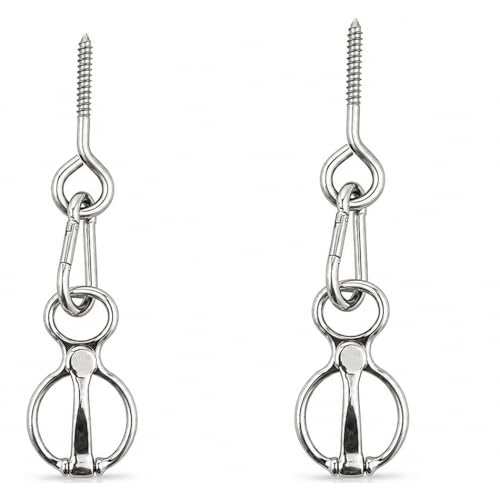 2PCS Magnetic Release Horse Tie Ring Safe Tack with Eye Bolt Quick Snap to Prevent Horses from Pulling Back Reduce Stress