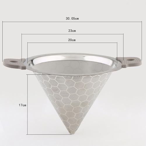 MAGICLULU Stainless Steel Tea Filter Net Single-Layer Fine Tea Strainer for Water and Milk Buckets Funnel Filter for Brewing and Party Use