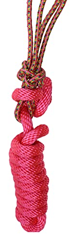 Nylon Horse Braided Rope Noseband Halter w/Lead Rope Pink 606EA01PK - color: Pink/Multicolor