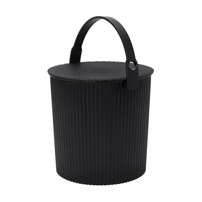 Hachiman Large Bucket, 2.6 Gallon Heavy Duty Bucket with Lid & Handle - color: Black, size: Large