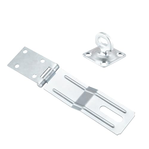 6 Inch Heavy Duty Safety Hasp Lock, 2Pk Thick Steel Barn Latch - color: Zinc Plated, size: 6 Inch
