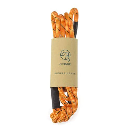 Embark Dog Leash - Heavy Duty Tough Nylon Training Lead for All Dog Breeds | Mountain Climbing Rope with Heavy Duty Locking Carabiner - Strong & Durable Nylon Pet Leash - 6 FT - Orange - color: Orange