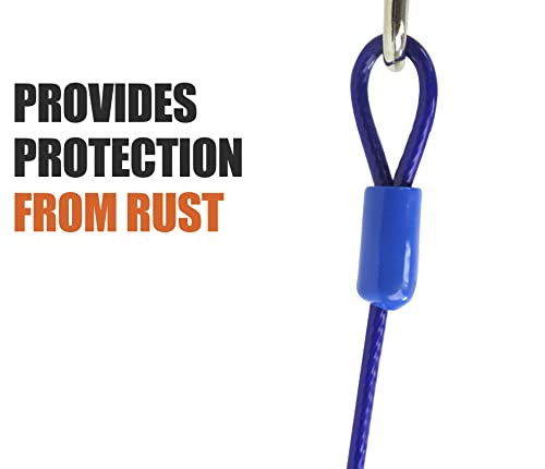 BV Dog Tie Out Cable 25 Feet - Heavy Duty Dog Lead Up to 60 Pounds - Reflective & Rust-Free with Quick Release Swivel Clips & 360° Rotating Clasp - Tangle-Free Dogs Runner for Yard (Blue, Pair) - color: 60lbs/ 25ft/ Blue, style: Pair