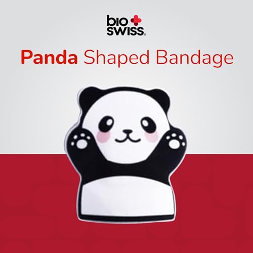 BioSwiss Bandages, Panda Shaped Self Adhesive Bandage Set, Latex Free, Sterile Wound Care, 50 Count - size: 50-Count Tin, style: Panda