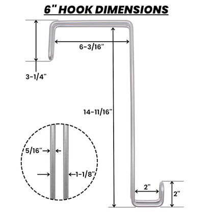 Over The Wall Heavy Duty Concrete Cinder Cement Block Wall Outdoor No Drill Fence Hooks Hangers - Extra Long Large Rafter Ladder Pool Equipment Pole Hangers for Planters Hoses Horse Tack Organization - size: 6" Wide Wall Hooks